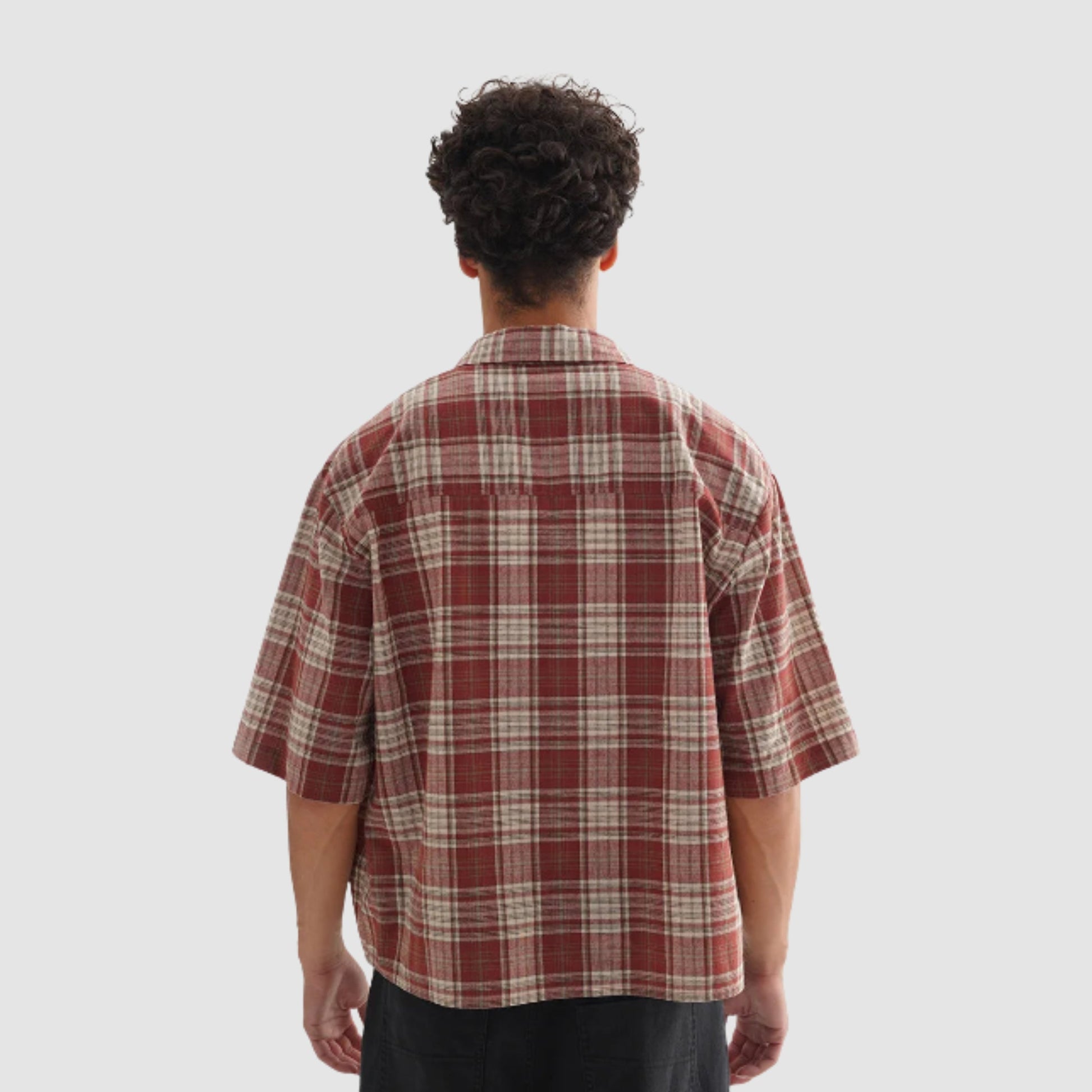 Viya High Quality Loose Pop Short Checkered Shirt Casual Fashion Cardigan Button Down Shirt Shirt Aliore Clothing